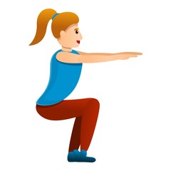 Girl make gymnastics icon. Cartoon of girl make gymnastics vector icon for web design isolated on white background