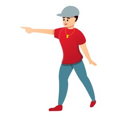 Baseball cap coach icon. Cartoon of baseball cap coach vector icon for web design isolated on white background