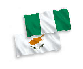 Flags of Cyprus and Nigeria on a white background