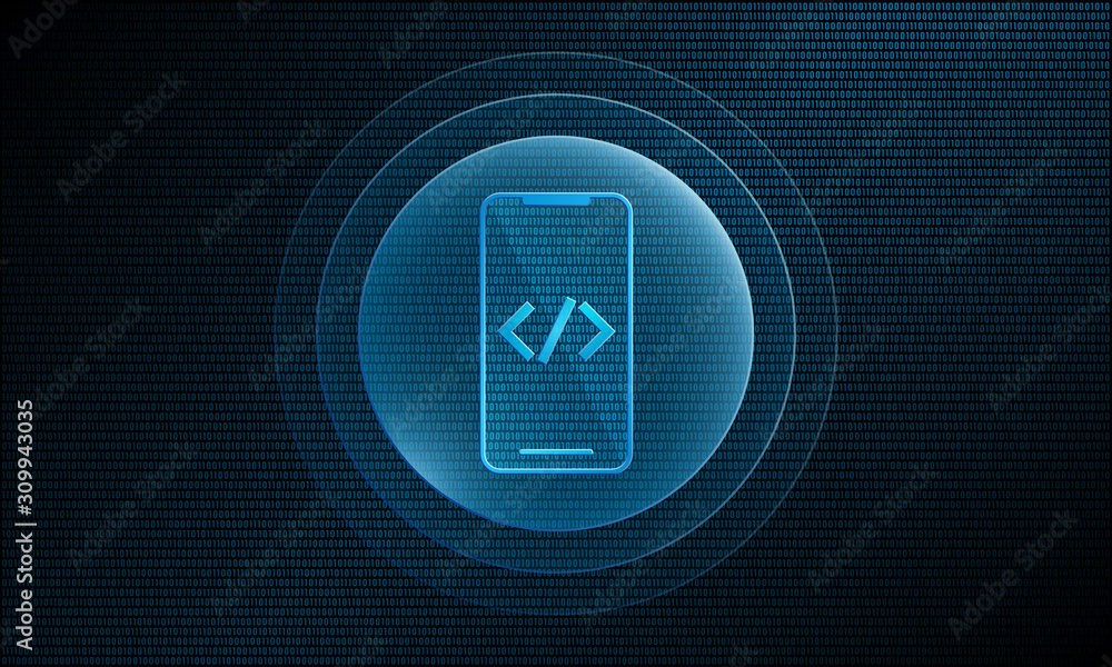 Aufkleber phone code in digital sphere with pulse effect technology