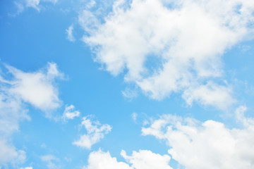 Blue sky white cloud white background. Beautiful sky and clouds in the afternoon.