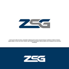 ZSG initials for service companies, service group logos, combined overlap logo letters