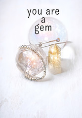 you are a gem. quartz transparent ball and citrine stones mineral. gemstones minerals for relaxation, meditation.  Crystal Ritual, Witchcraft, Relaxing Chakra. 