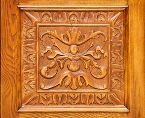 Wood pattern decorative bas-relief on the surface