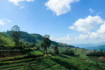 Fototapeta na wymiar landscape with mountains and blue sky