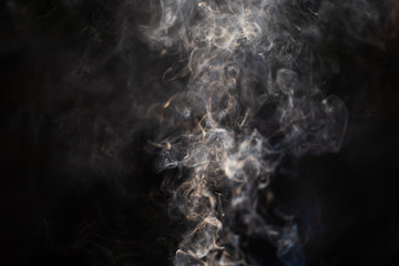 Smoke with a black background