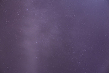 The night sky full of stars. Beautiful view from the roof of the house.