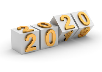 Cubes with new year 2020