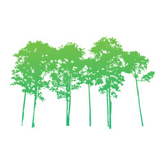  isolated of trees on the white background. Vector EPS 10.
