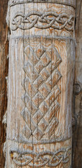 Wood pattern decorative bas-relief on the surface