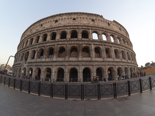 The Colosseum in Rome in the early night, Italy April, 2019.