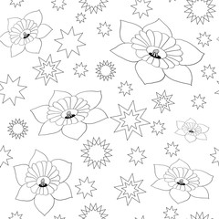 Seamless vector abstract floral pattern