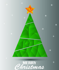 Abstract christmas tree with star. Place for your text.