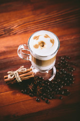 Cup of coffee latte for lefties 