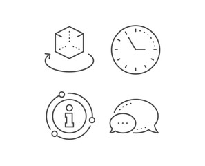 Augmented reality line icon. Chat bubble, info sign elements. VR simulation sign. 3d cube symbol. Linear augmented reality outline icon. Information bubble. Vector
