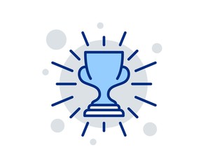 Award cup line icon. Winner Trophy symbol. Sports achievement sign. Linear design sign. Colorful trophy icon. Vector