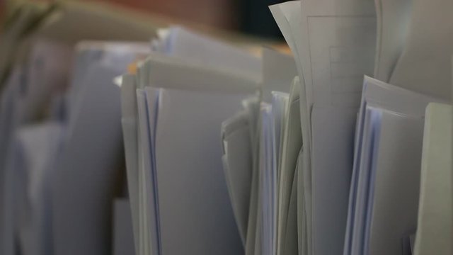 Piled paperwork for recycle documents folders, Stack business paper on desk messy in office. Old junk document achieves in print folder doc forms, use recycling for save. Business file sheet concept