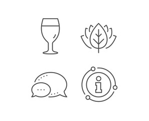 Beer glass line icon. Chat bubble, info sign elements. Pub Craft beer sign. Brewery beverage symbol. Linear beer glass outline icon. Information bubble. Vector