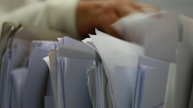 Piled paperwork for recycle documents folders, Stack business paper on desk messy in office. Old junk document achieves in print folder doc forms, use recycling for save. Business file sheet concept