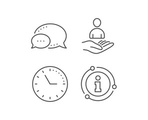 Recruitment line icon. Chat bubble, info sign elements. Business management sign. Employee or human resources symbol. Linear recruitment outline icon. Information bubble. Vector