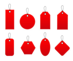 Set of sale tags and labels, template shopping labels. Realistic discount tags for sale promotion. Vector illustration.  