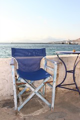 Fototapeta na wymiar chairs on the beach