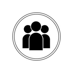 Illustration of Flat Group of People Icon Vector Symbol Background