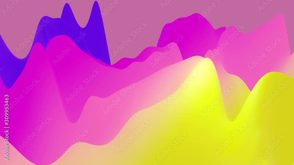 Poster 4k seamless loop with abstract fluid rainbow gradients, inner glow wavy surface. beautiful color gra