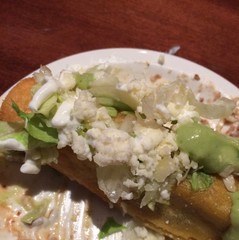 traditional Mexican flauta with avocado