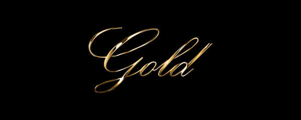 luxury style gold text with black background