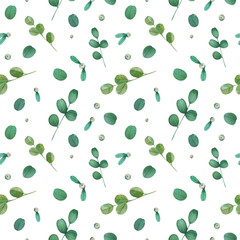 Seamless winter botanical pattern