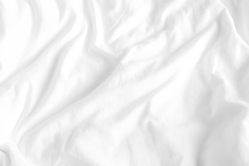 Close up of bedding sheets with copy space. - obrazy, fototapety, plakaty