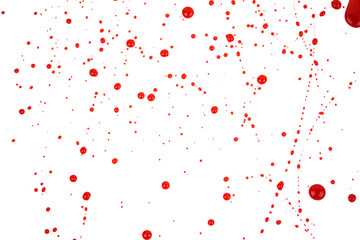 Bloody splashes and drops on a white background. Dripping and following red blood © Илья Подопригоров