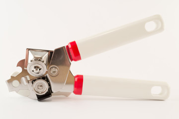 Multifunctional can opener against white background