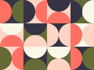 Behang Felgekleurd cirkelvormig patroonontwerp © Normform