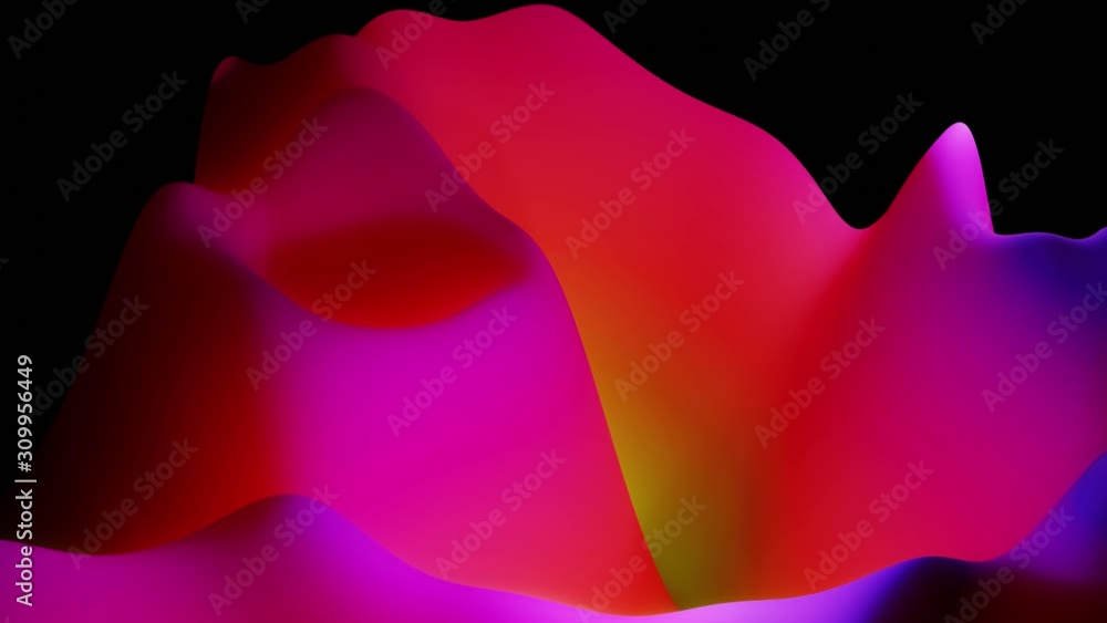 Aufkleber 4k seamless loop with abstract fluid red blue gradients, inner glow wavy surface. beautiful color gr