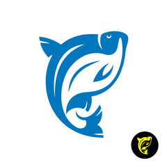 Fototapeta premium Bream fish logo. Stylized dynamic freshwater bream silhouette.