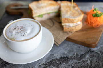 Coffee cup in the morning for charge your energy, image use for food and beverage business concept