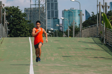 people doing exercises and warm up before running and jogging; Healthy lifestyle cardio together at outdoors