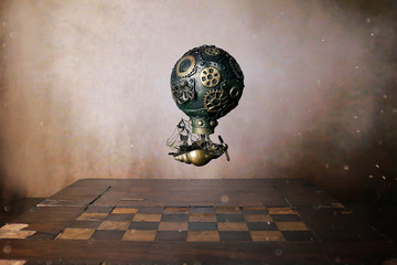Steampunk viaggio in mongolfiera in giro per il mondo