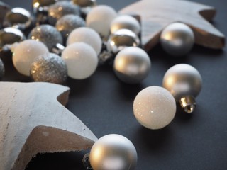 golden christmas balls on black background