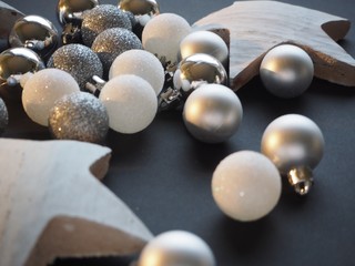 silver christmas balls
