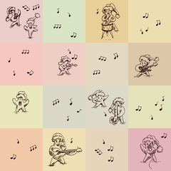 Christmas doodle illustration - music collection