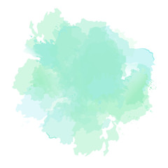 Emerald green, mint, dusty blue sage watercolor vector splash