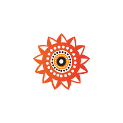 Aboriginal art dots painting icon logo design template