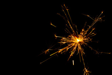 sparkler on black background