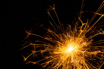 sparkler on black background