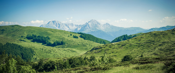 Beautiful view on hiking trails in the mountain range