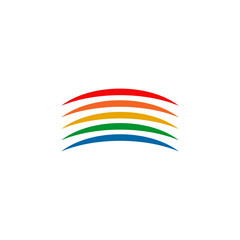 Rainbow icon logo design vector template