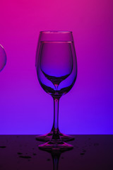 glass of wine on black background